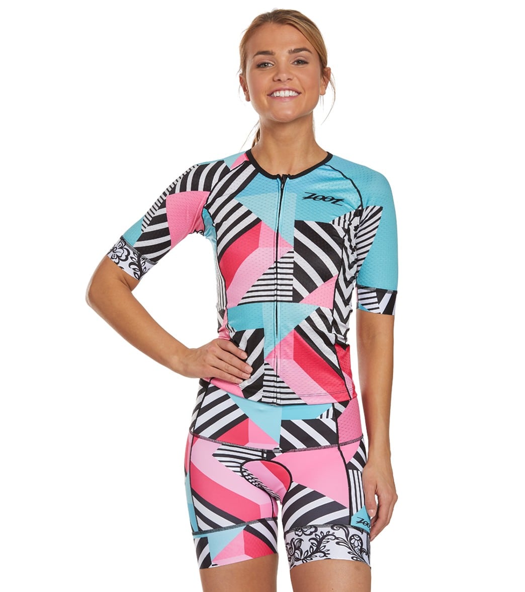 Zoot Women's Ltd Tri Short Sleeve Shirt Aero Jersey - Cali 19 Large - Swimoutlet.com