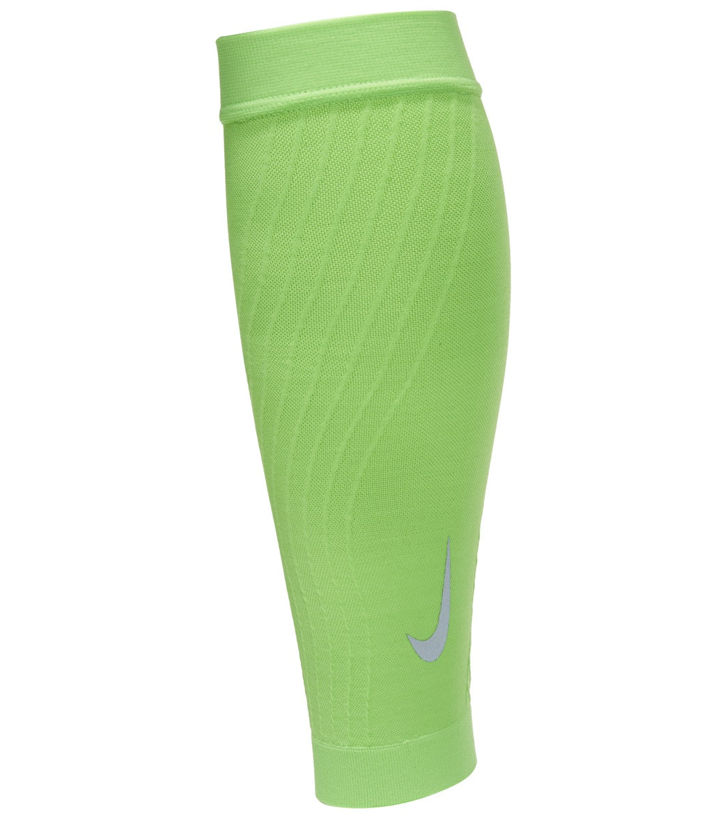 Nike Zoned Support Calf Sleeves - Electric Green/Silver Medium - Swimoutlet.com