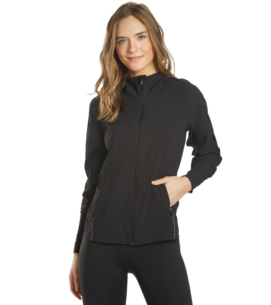 Brooks Women's Canopy Jacket - Black Xs Size X-Small Polyester - Swimoutlet.com