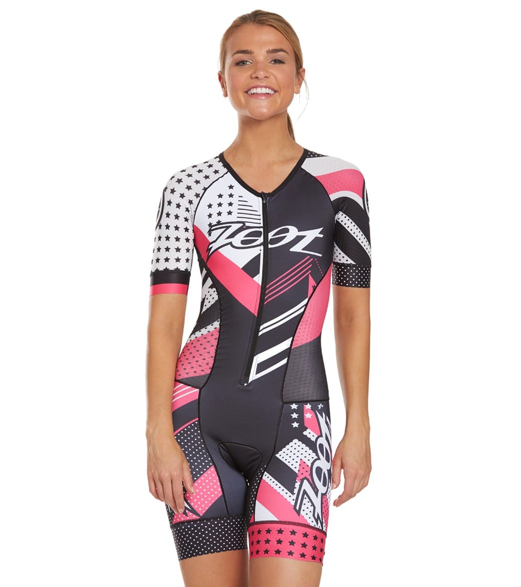 Zoot Women's Ltd Tri Short Sleeve Shirt Aero Racesuit - Team 19 X-Small - Swimoutlet.com