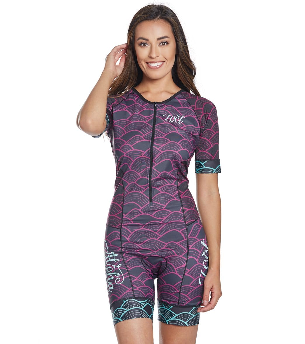 Zoot Women's Ltd Tri Short Sleeve Shirt Aero Racesuit - Aloha 19 X-Small - Swimoutlet.com