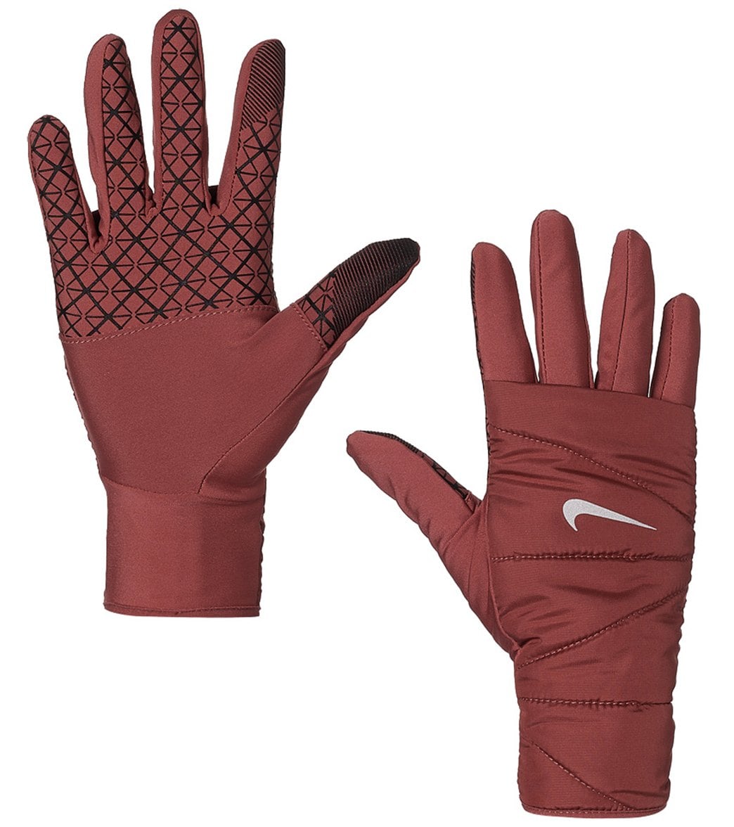 Nike Women's Quilted Run Gloves 2.0 - Cedar/Silver Medium - Swimoutlet.com