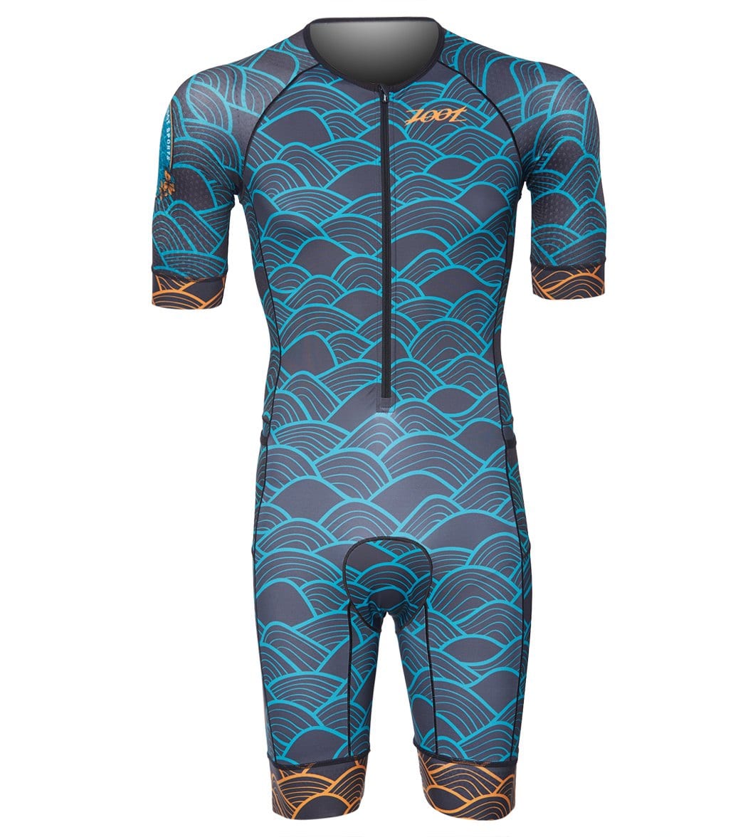 Zoot men's ltd tri aero short sleeve shirt race suit - aloha 19 small - swimoutlet.com