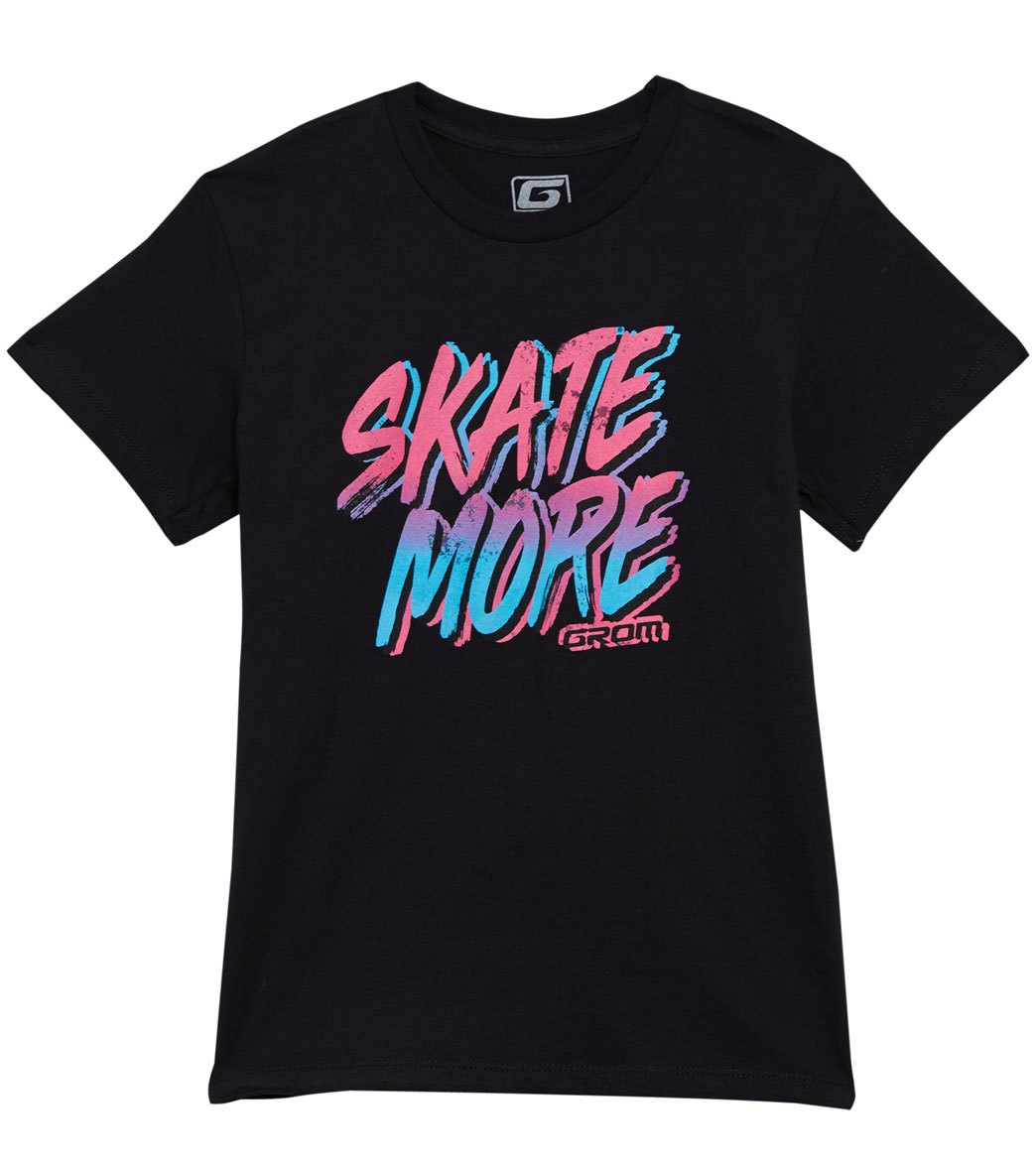 Grom Boys' Skate More T-Shirt - Black Xl Big Cotton - Swimoutlet.com