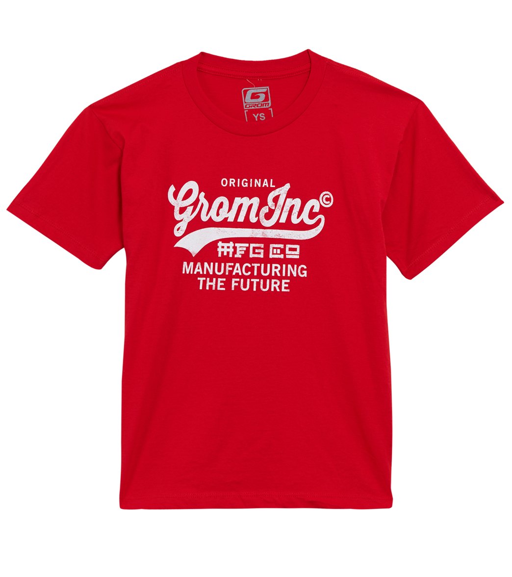 Grom Boys' Inc. T-Shirt - Red Large Big Cotton - Swimoutlet.com