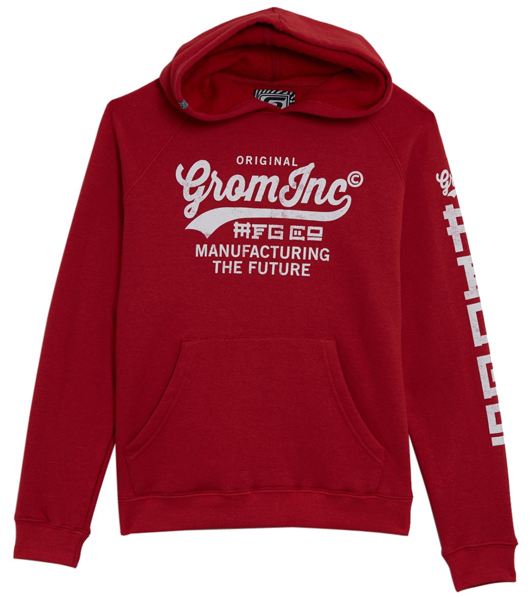 Grom Inc. Boys' Pullover Hoodie - Red Medium Big Cotton/Polyester - Swimoutlet.com