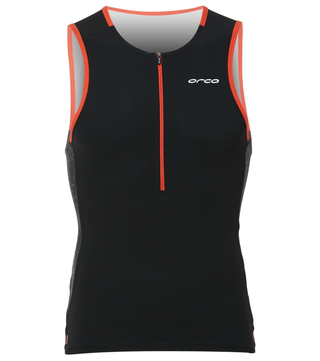 Orca Men's 226 Tri Singlet - Black/Orange Medium Vest - Swimoutlet.com