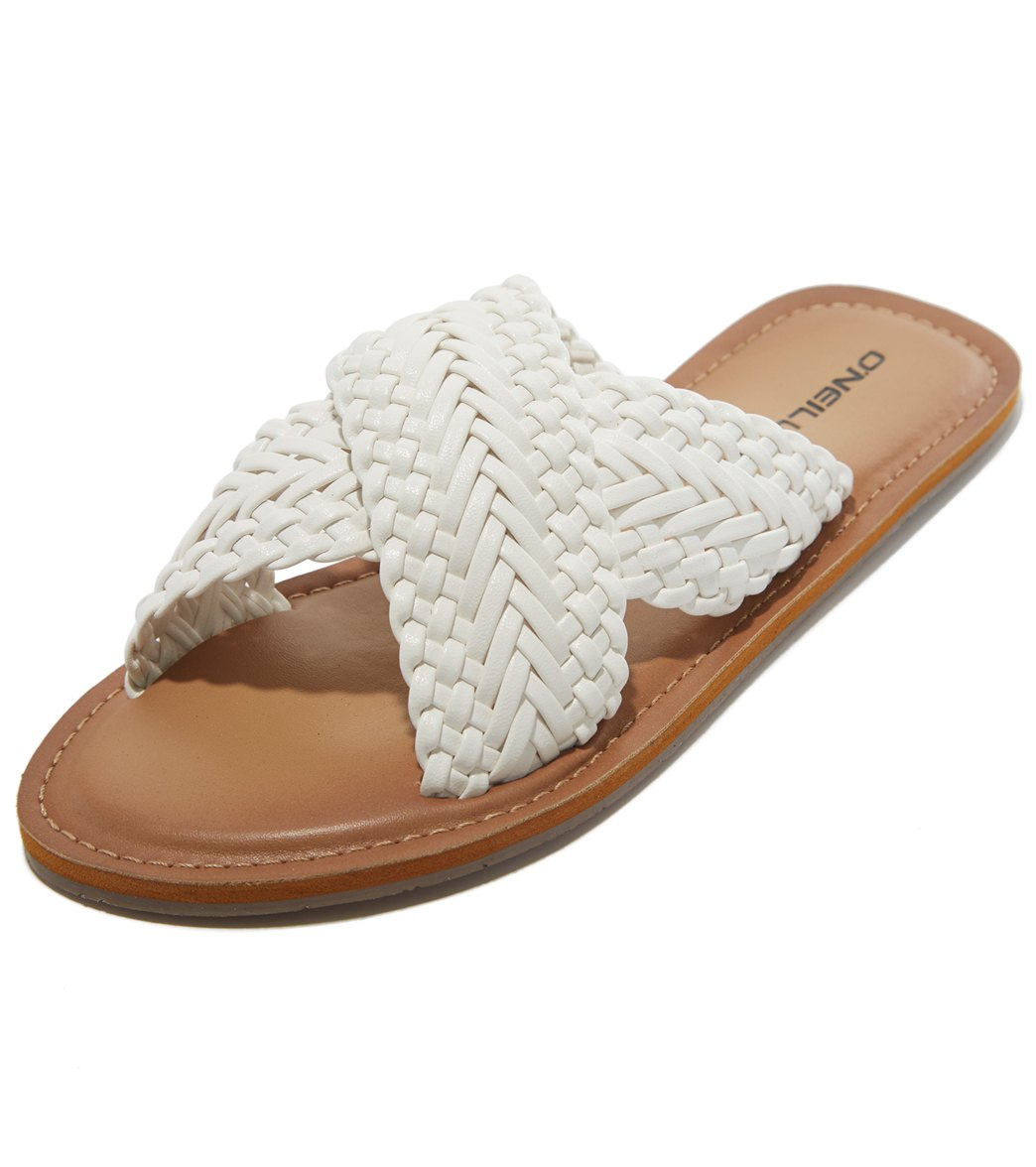 O'neill Women's Palm Springs Slides Sandals - White 6 - Swimoutlet.com