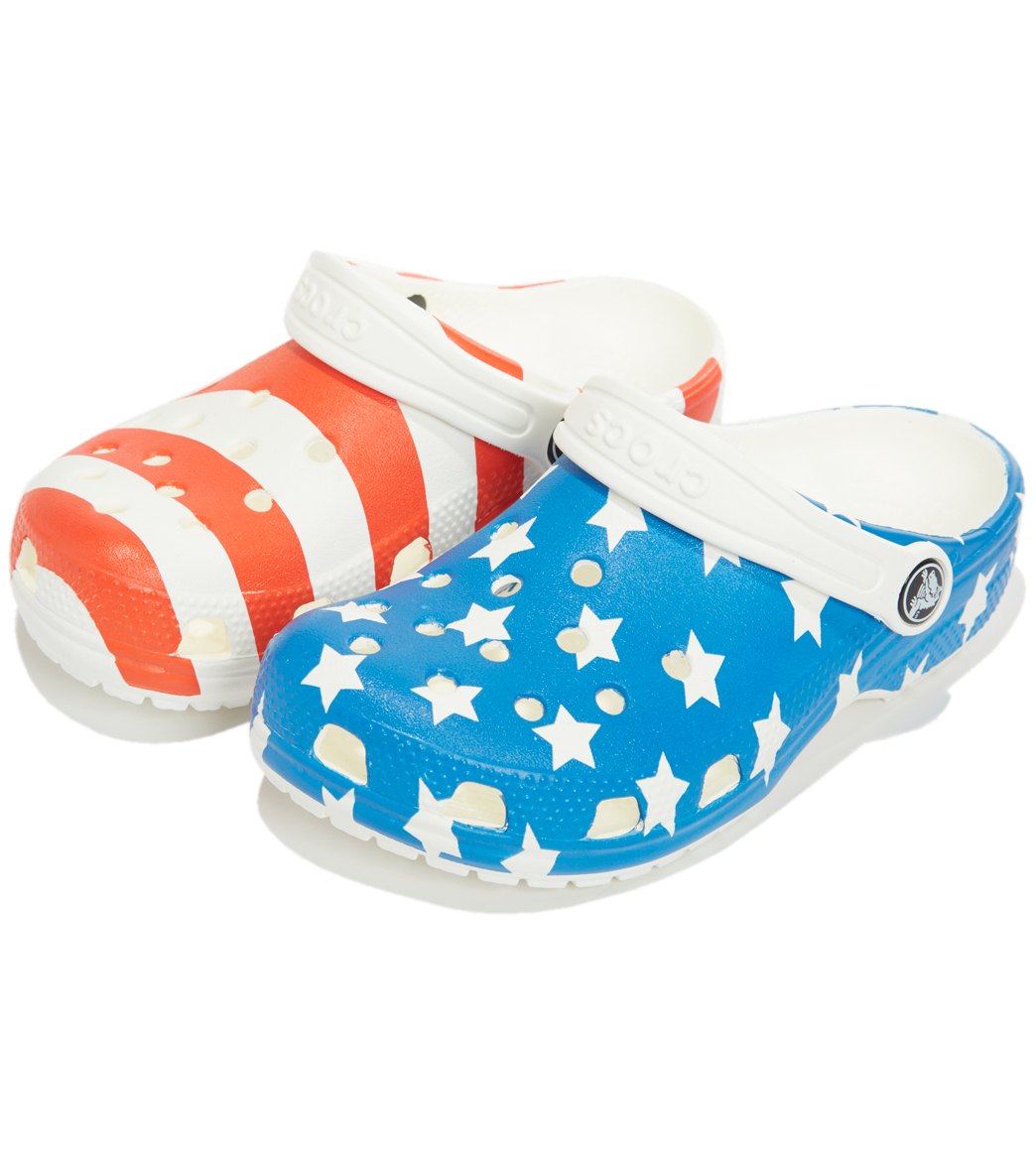 Crocs Kids Classic American Flag Clogs - Red/White/Blue 4 - Swimoutlet.com
