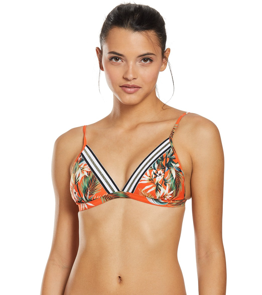 Seafolly Ocean Alley Fixed Triangle Bikini Top - Tangelo 2 - Swimoutlet.com