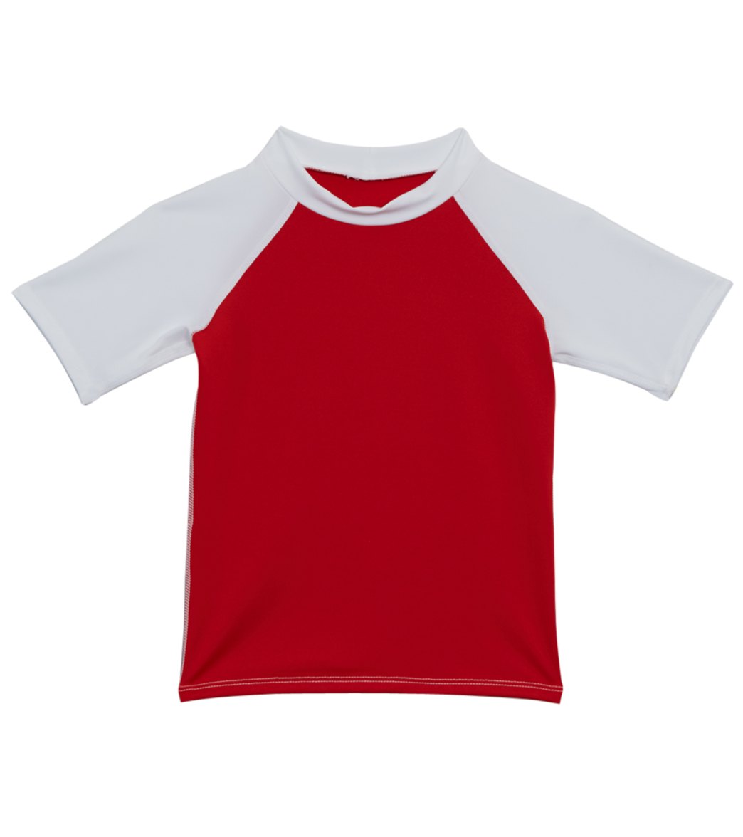 Dolfin Little Toddler Color Block Rash Guard - Red/White 4 - Swimoutlet.com