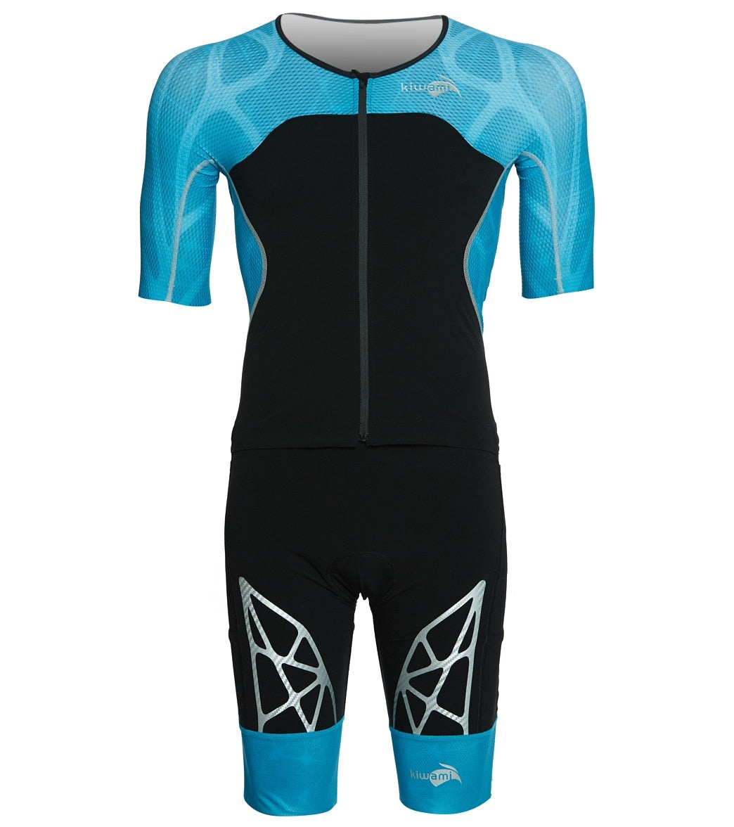 Kiwami Men's Spider Ld2 Aero Trisuit - Black/Emerald Xl Elastane/Polyamide - Swimoutlet.com