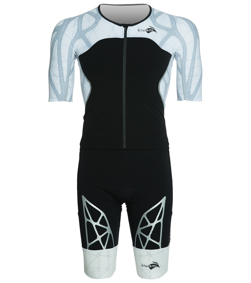 Kiwami Men's Spider Ld2 Aero Trisuit - Black/White Small Elastane/Polyamide - Swimoutlet.com