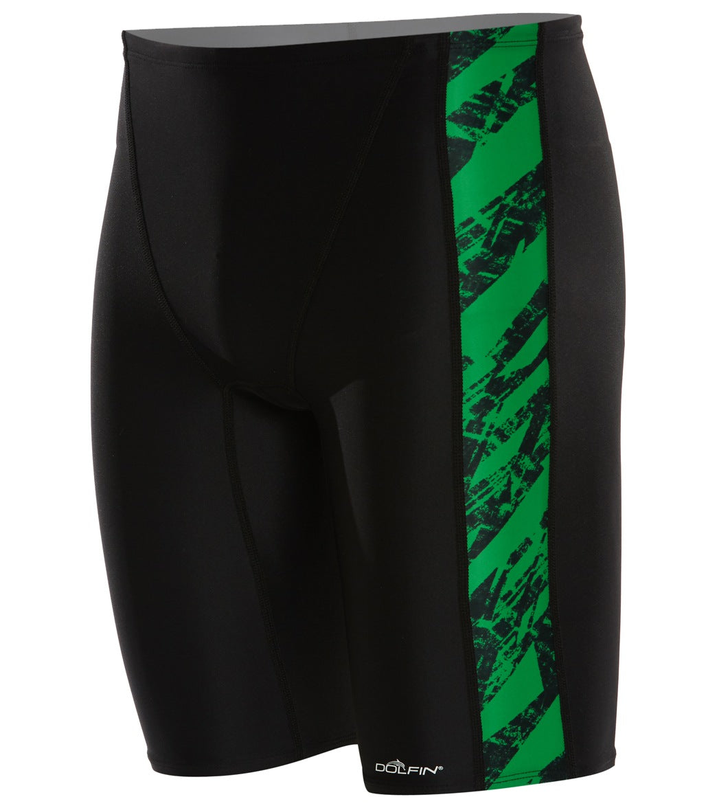 Dolfin Xtrasleek Eco Men's Sliver Spliced Jammer Swimsuit - Green 26 Nylon/Xtra/Life/Lycra® - Swimoutlet.com