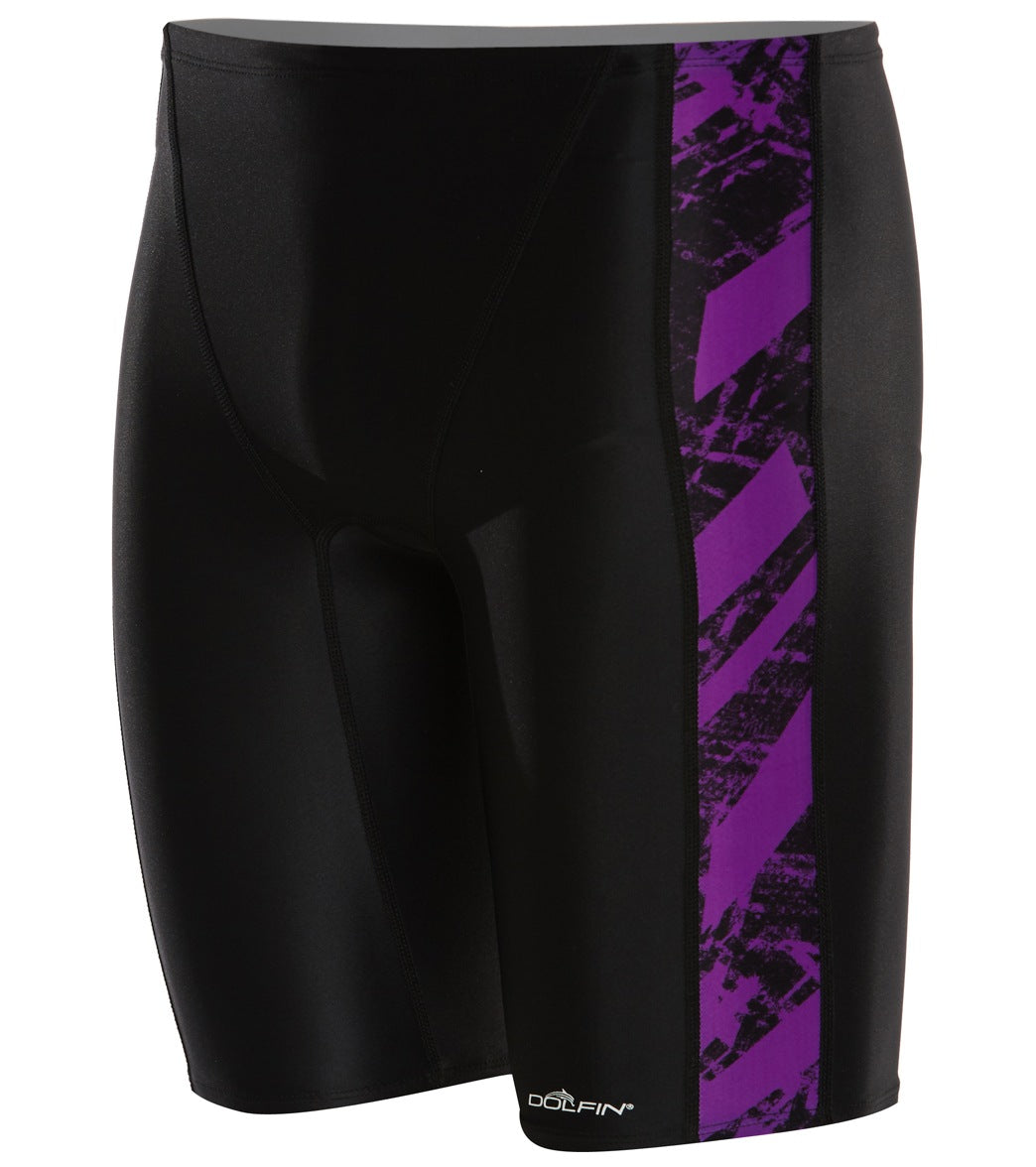 Dolfin Xtrasleek Eco Men's Sliver Spliced Jammer Swimsuit - Purple 24 Nylon/Xtra/Life/Lycra® - Swimoutlet.com