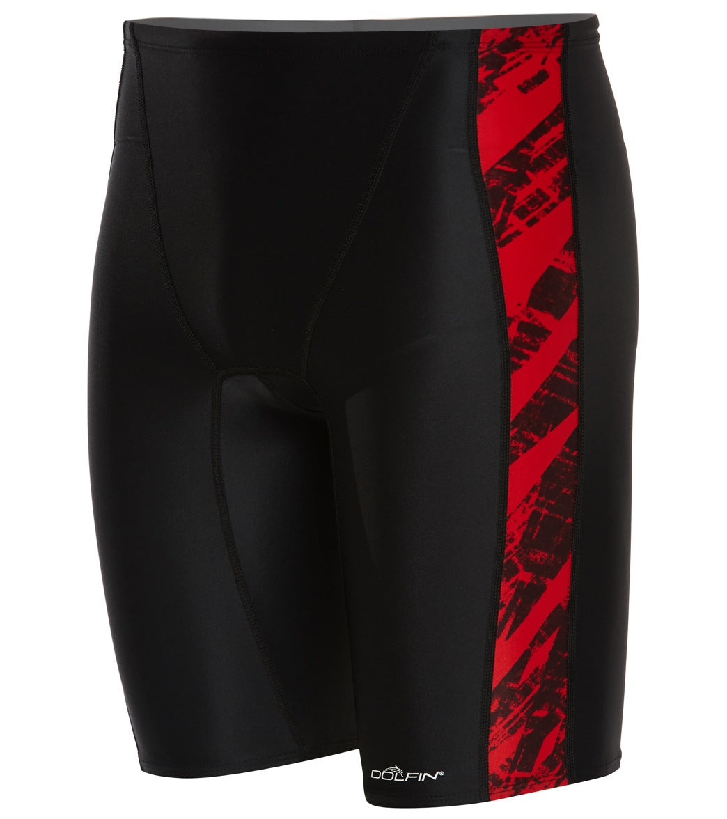 Dolfin Xtrasleek Eco Men's Sliver Spliced Jammer Swimsuit - Red 22 Nylon/Xtra/Life/Lycra® - Swimoutlet.com