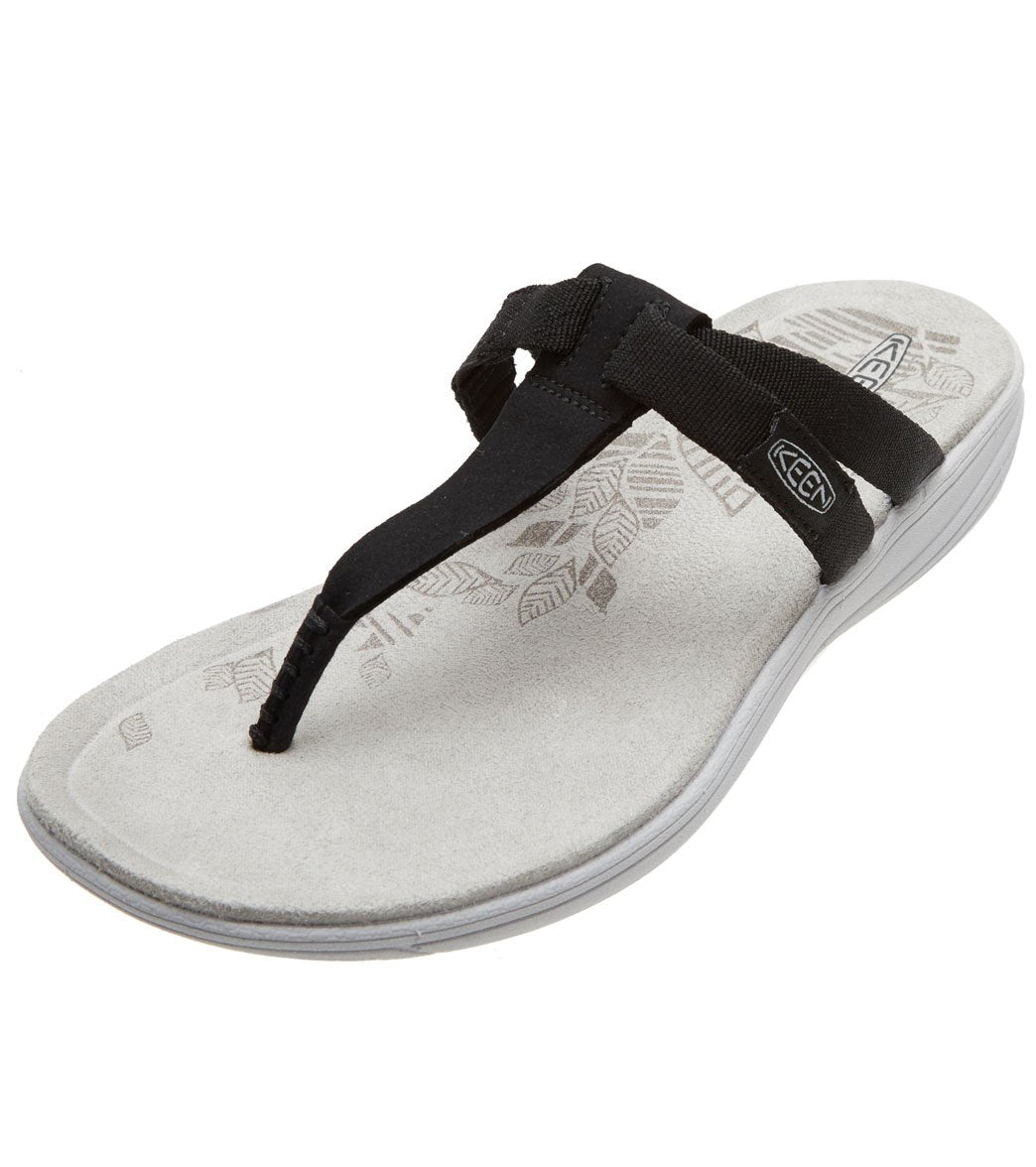 Keen Women's Damaya Flip Flop Sandals - Black/Vapor Blue 5.5 - Swimoutlet.com