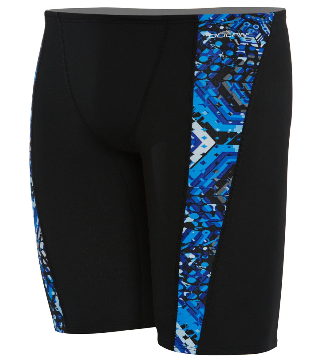 Dolfin Reliance Men's Hive Spliced Jammer Swimsuit - Blue 24 Polyester - Swimoutlet.com