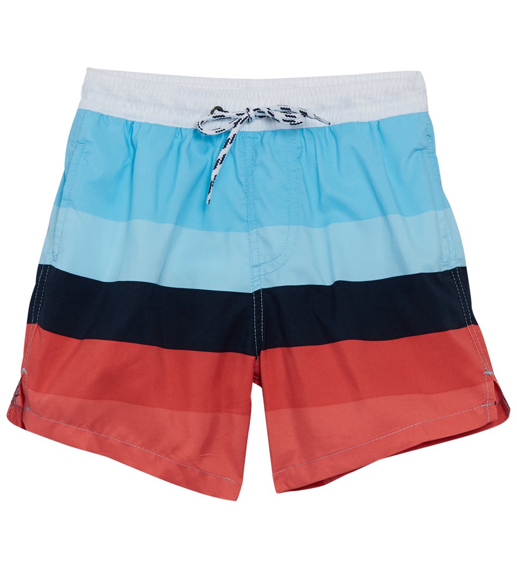 Snapper Rock Boys' Surf Stripe Board Short /Little/Big Kid - Blue 2 Polyester - Swimoutlet.com