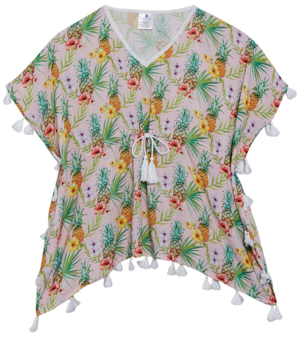 Snapper Rock Girls' Tropicana Batwing Kaftan /Little/Big Kid - Pink Multi 4 - Swimoutlet.com