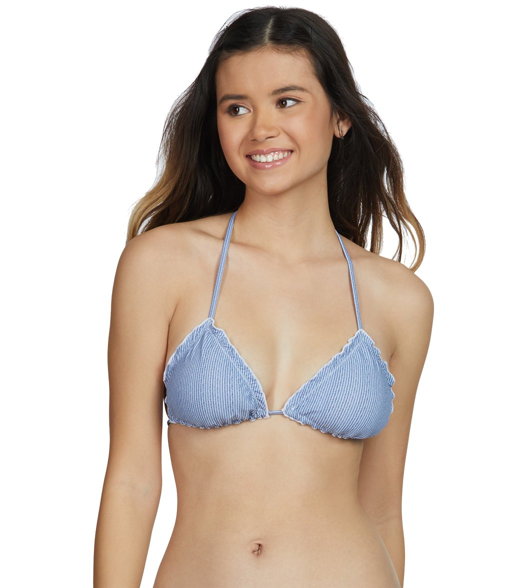 Body Glove Wild Dita Reversible Triangle Bikini Top - Denim Small - Swimoutlet.com