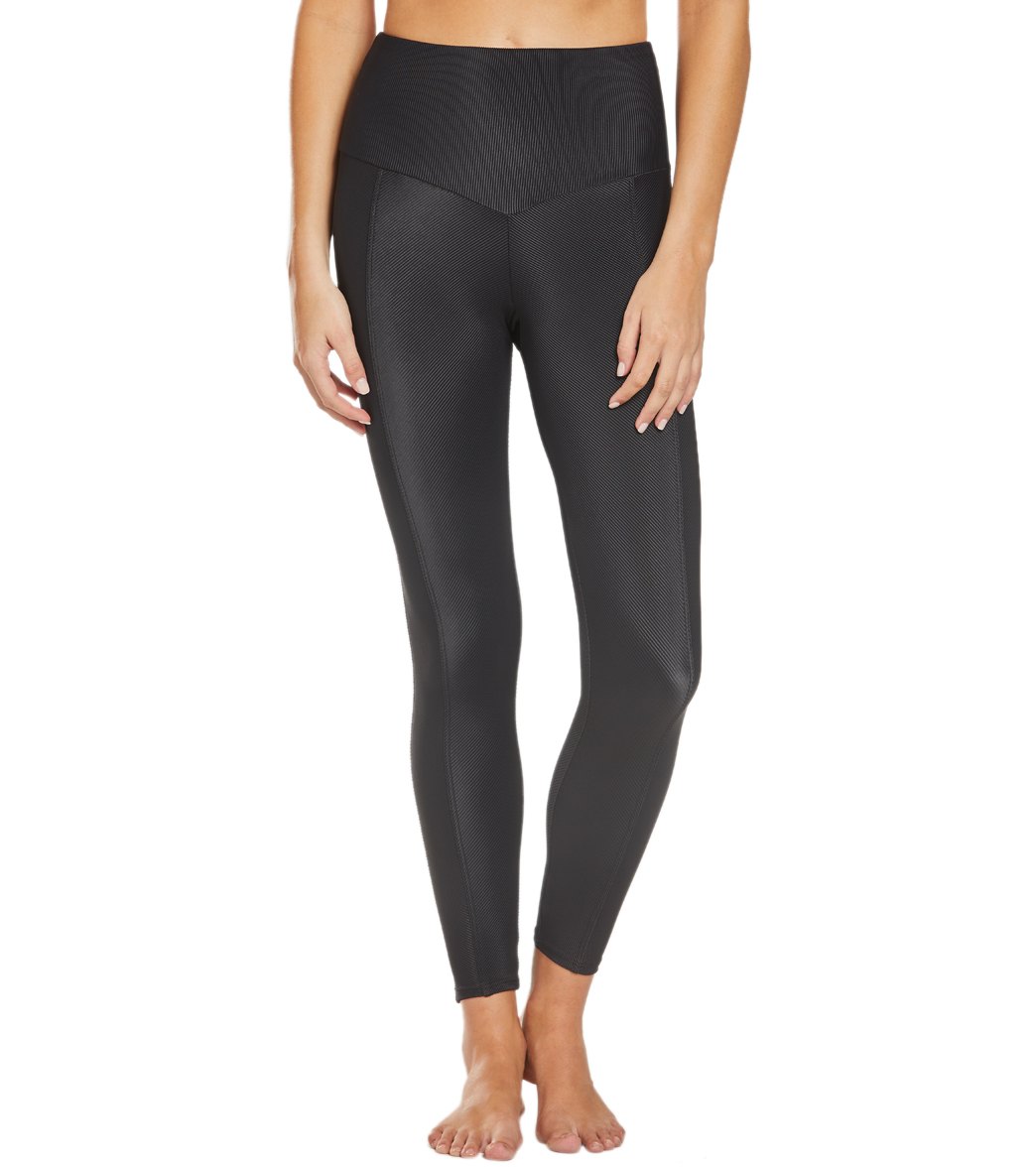 Onzie high waisted ribbed leggings in black