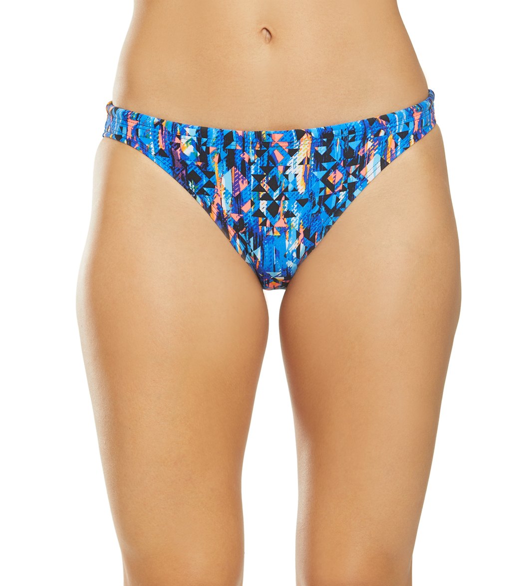 TYR Active Anzan Lula Bikini Bottom - Blue/Coral Xl Polyester/Spandex - Swimoutlet.com