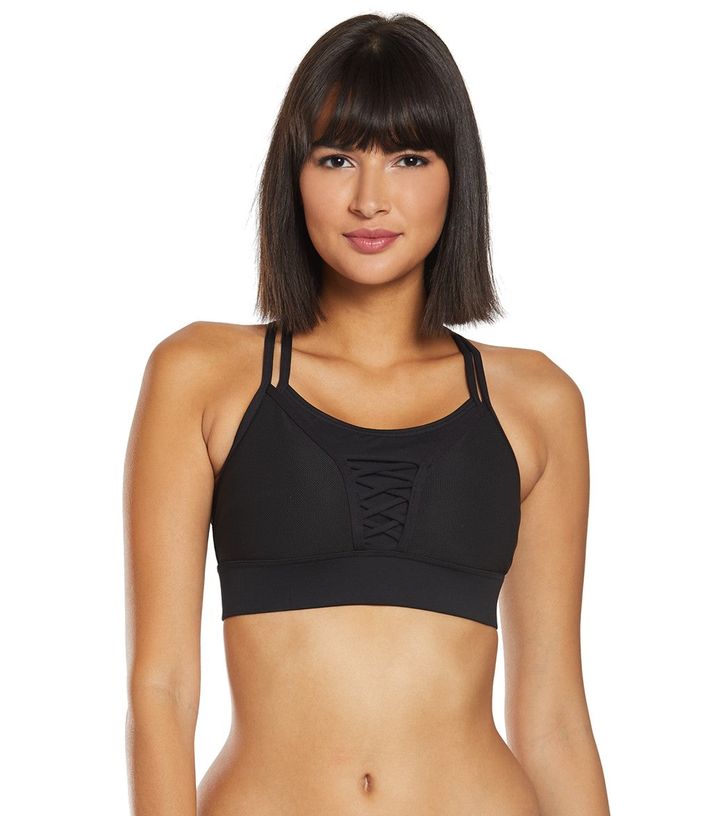 TYR Active Quinn Bikini Top - Black Large Polyester/Spandex - Swimoutlet.com