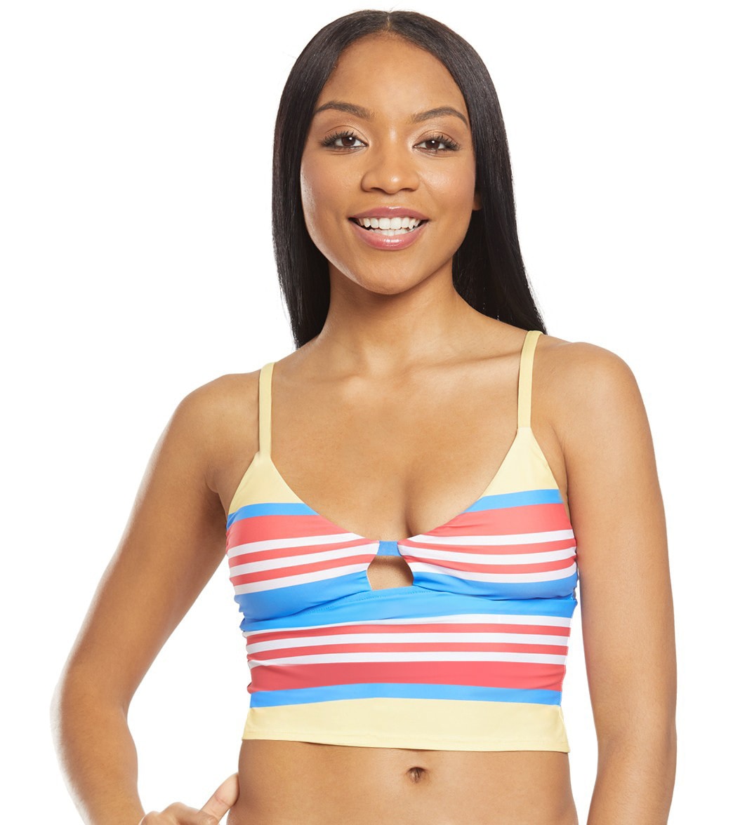 Ralph Lauren Polo Engineered Stripes Tankini Top - Red/Yellow/Blue Large - Swimoutlet.com