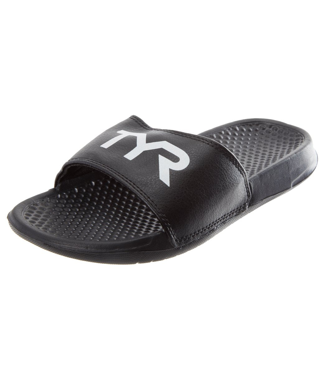 TYR Women's Alliance Alpha Deck Slides - Black 7 - Swimoutlet.com