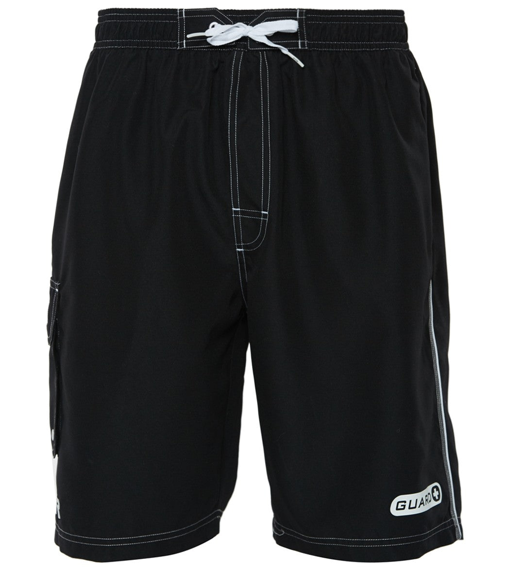 TYR Men's Guard Challenger Swim Short - Black Medium Size Medium Polyester - Swimoutlet.com