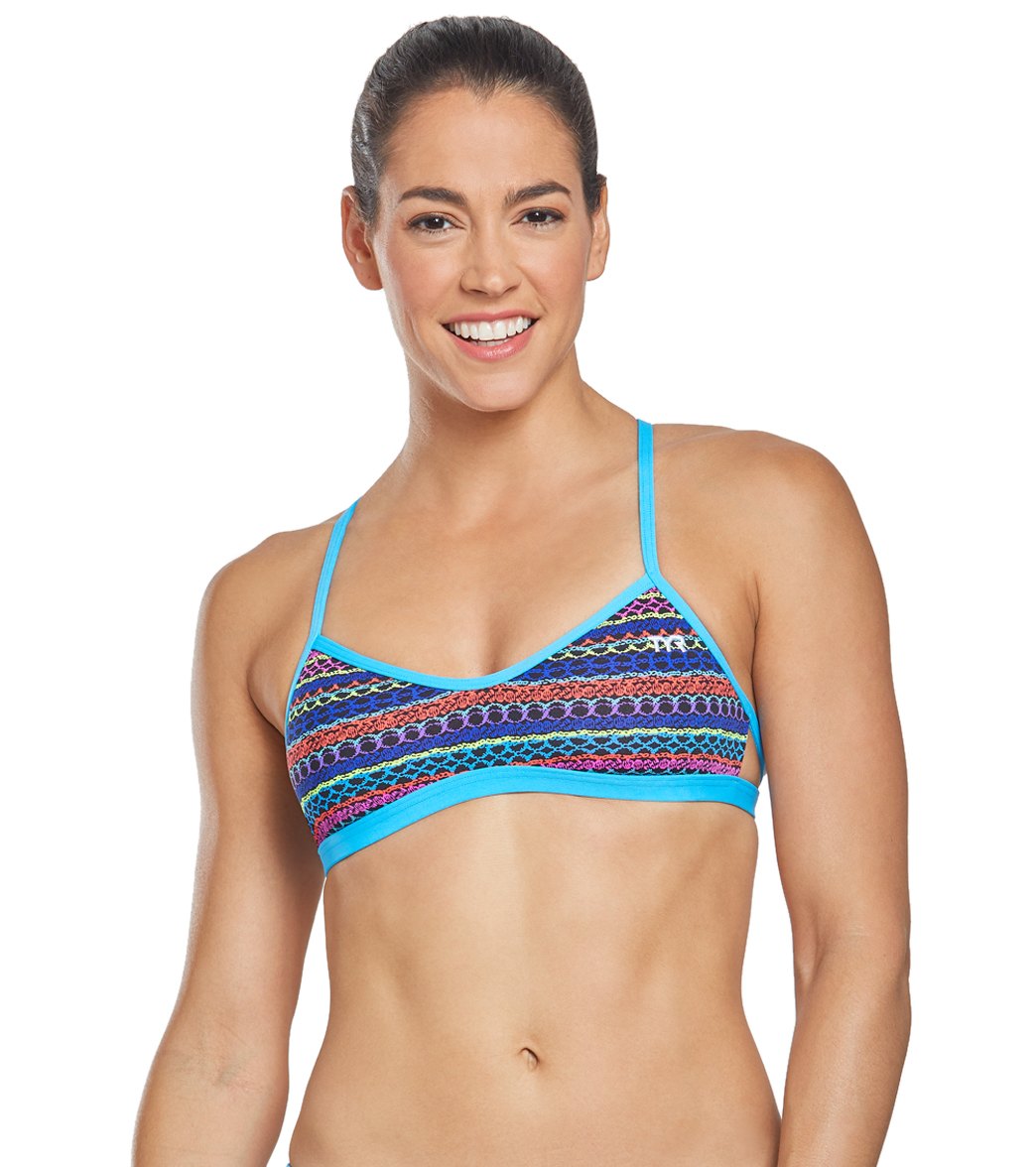 TYR Women's Morocco Mojave Tieback Bikini Top - Multi Xs Size X-Small Polyester - Swimoutlet.com