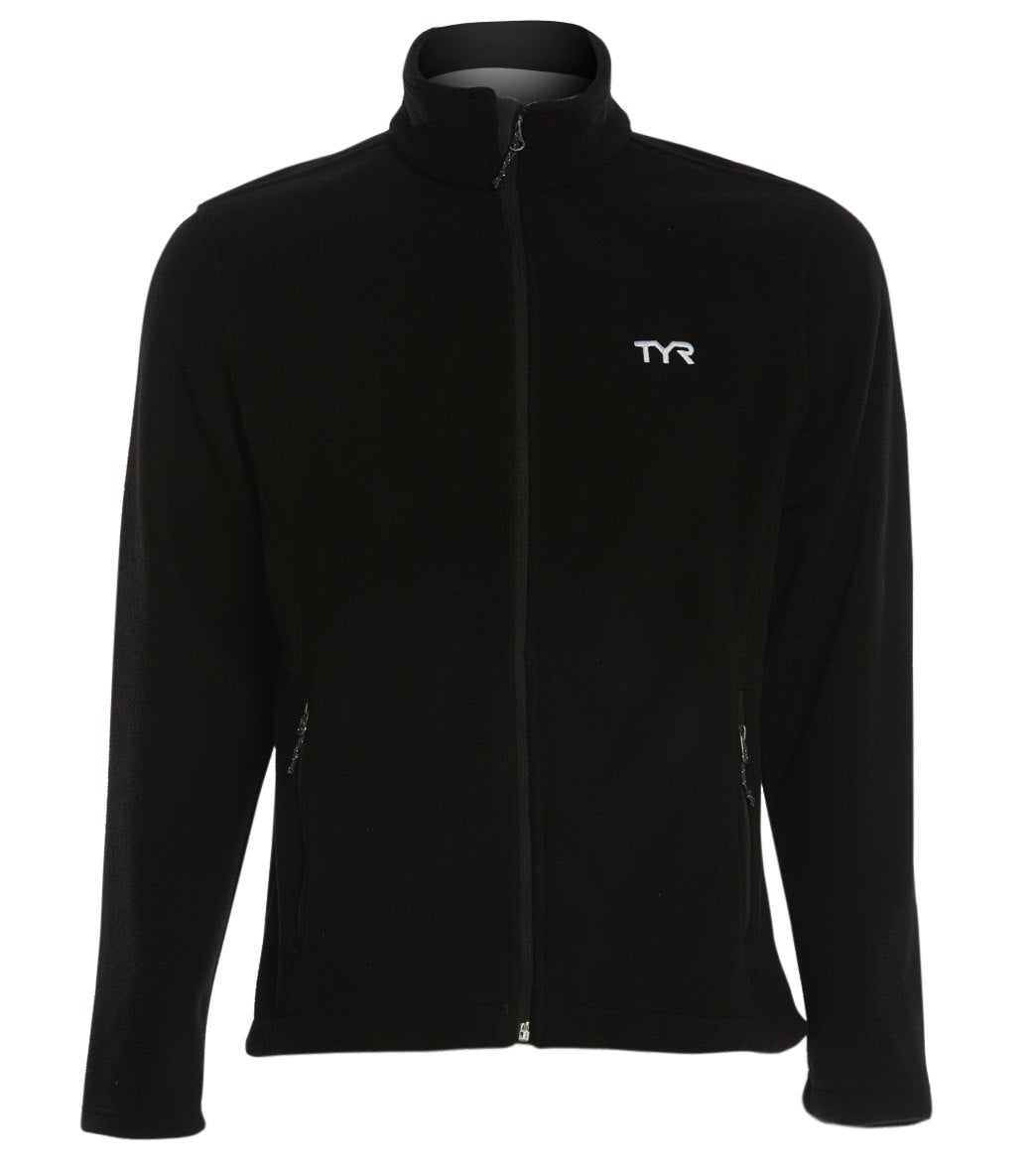 TYR Men's Alliance Polar Fleece Jacket - Black Medium Polyester - Swimoutlet.com