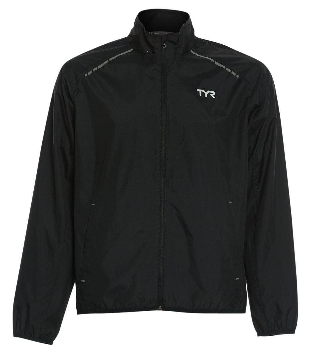 TYR Men's Alliance Windbreaker Jacket - Black Medium Polyester - Swimoutlet.com