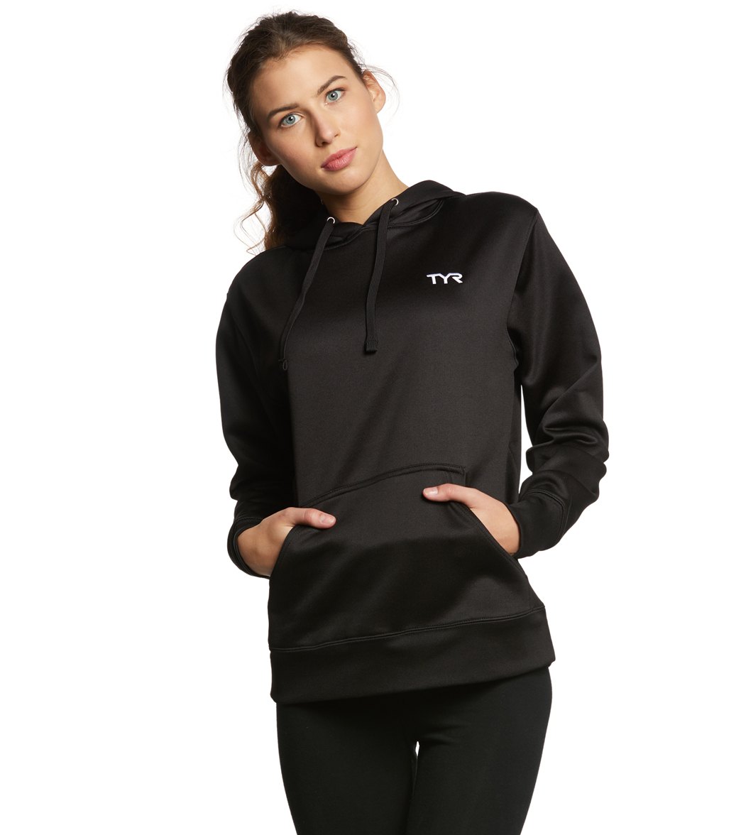 TYR Women's Alliance Pullover Hoodie - Black Xl Cotton/Polyester - Swimoutlet.com