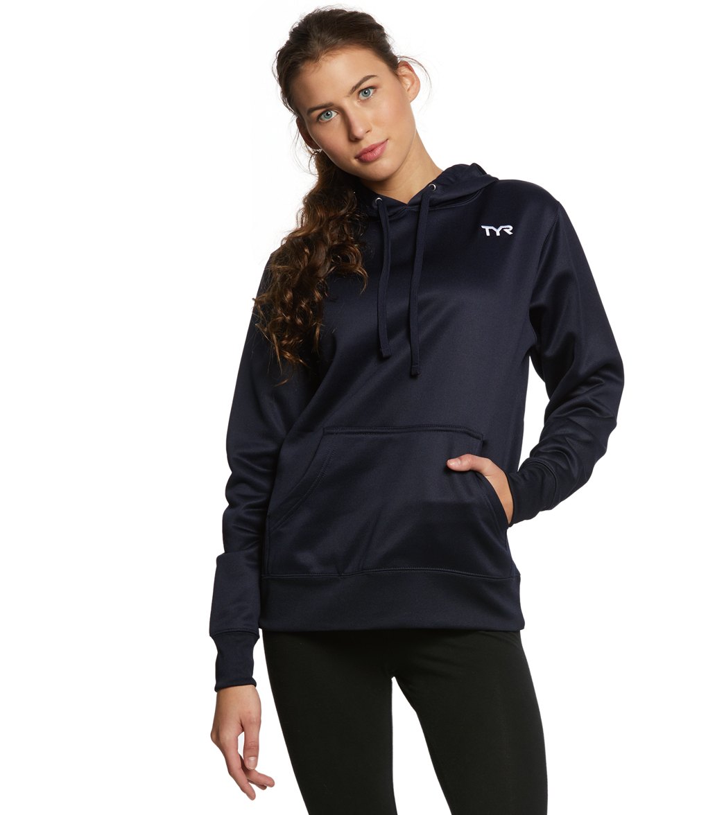 TYR Women's Alliance Pullover Hoodie - Navy Medium Cotton/Polyester - Swimoutlet.com