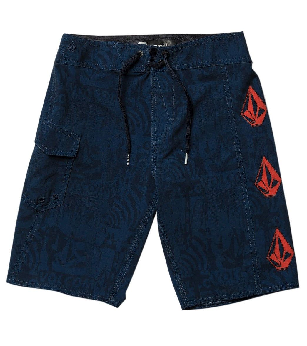 Volcom Boys' Deadly Stones Mod Boardshorts Toddler Kid - Melindigo 7X Elastane/Polyester - Swimoutlet.com