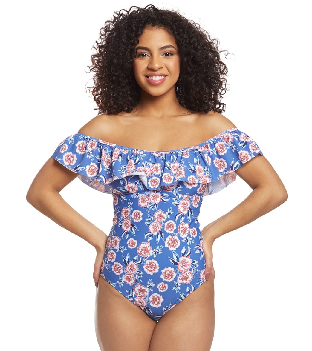 Raisins Isla Maui One Piece Swimsuit - Blue Steel Small - Swimoutlet.com