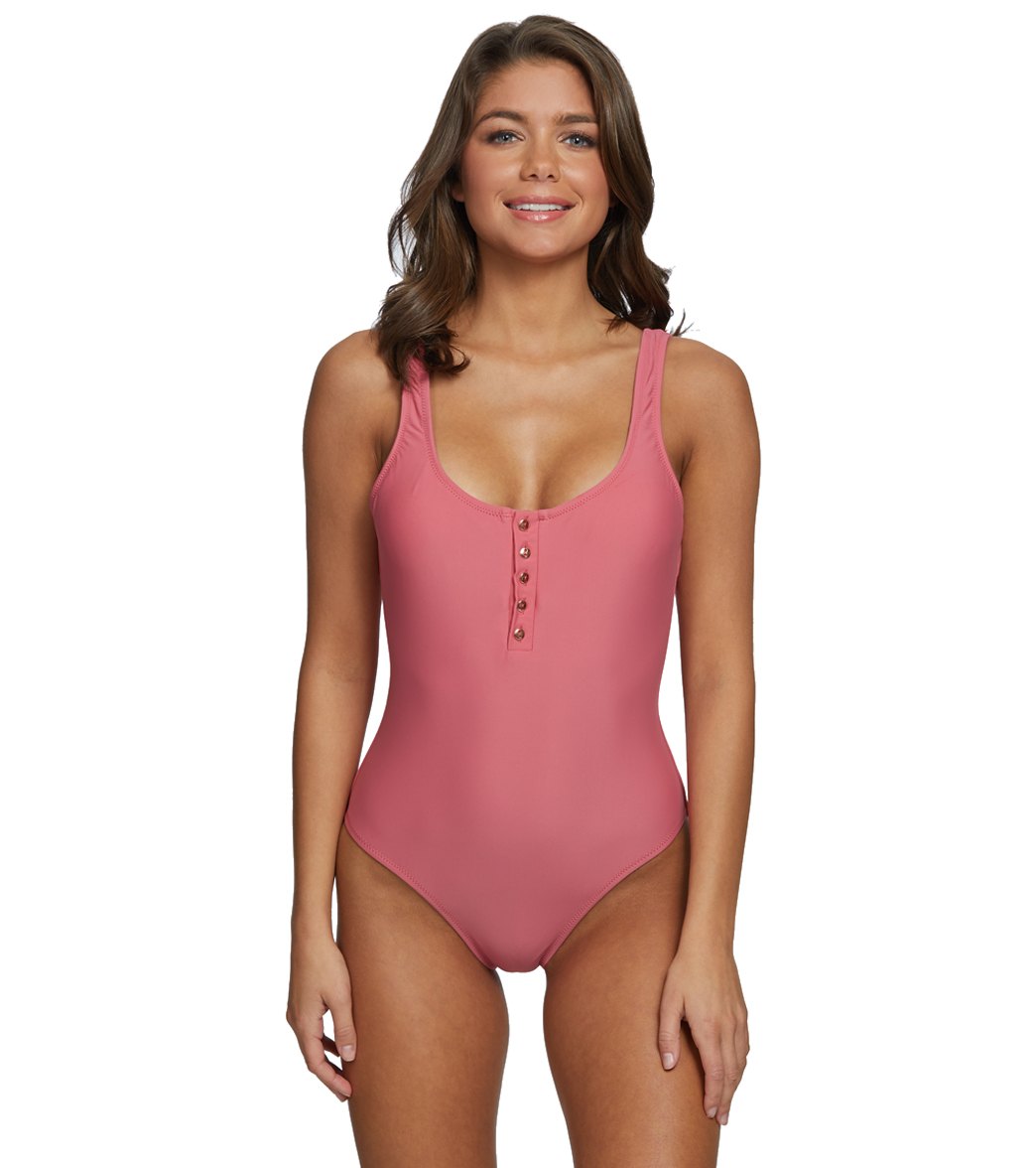 Raisins Samba Solids Coconut Grove One Piece Swimsuit - Dusty Blush Medium - Swimoutlet.com