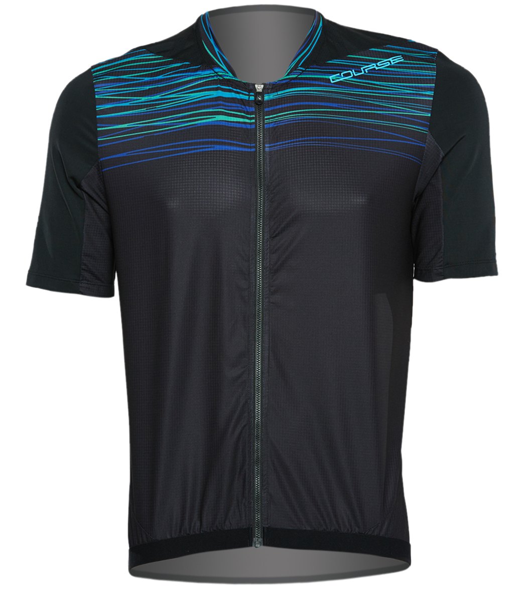 Louis Garneau Men's Prime Engineer Jersey - Black/Blue/Green Small - Swimoutlet.com