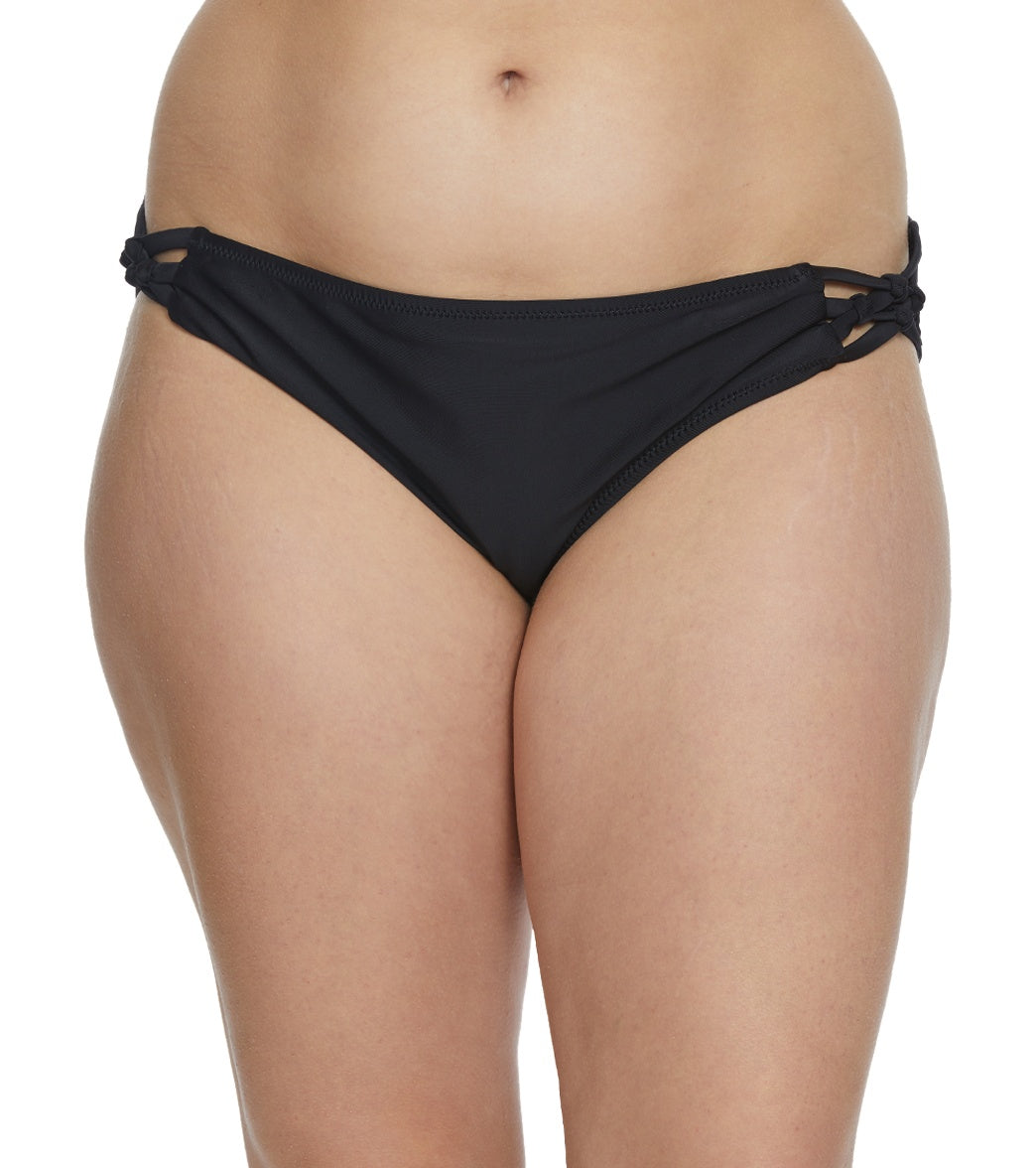 Volcom Plus Size Simply Solid Full Bikini Bottom - Black 14W Elastane/Polyester - Swimoutlet.com