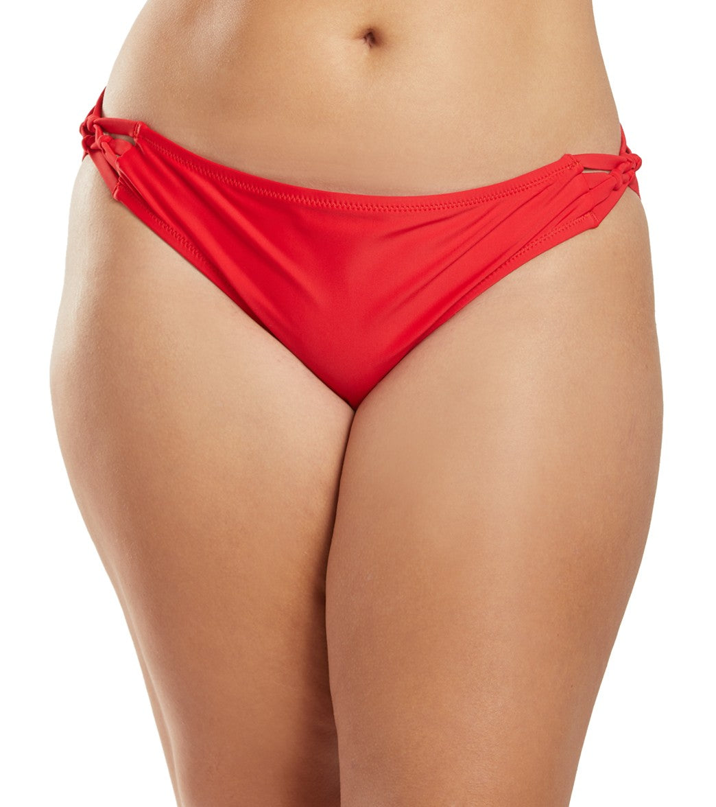 Volcom Plus Size Simply Solid Full Bikini Bottom - True Red 14 Elastane/Polyester - Swimoutlet.com