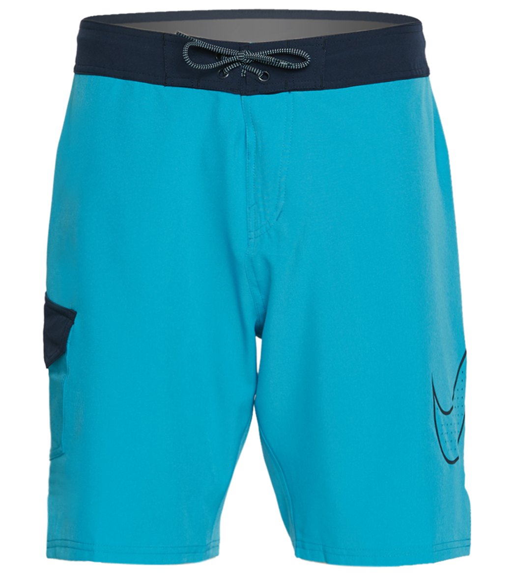 Nike Men's 20 Perforated Swoosh Drift Board Shorts - Light Blue Fury 30 - Swimoutlet.com