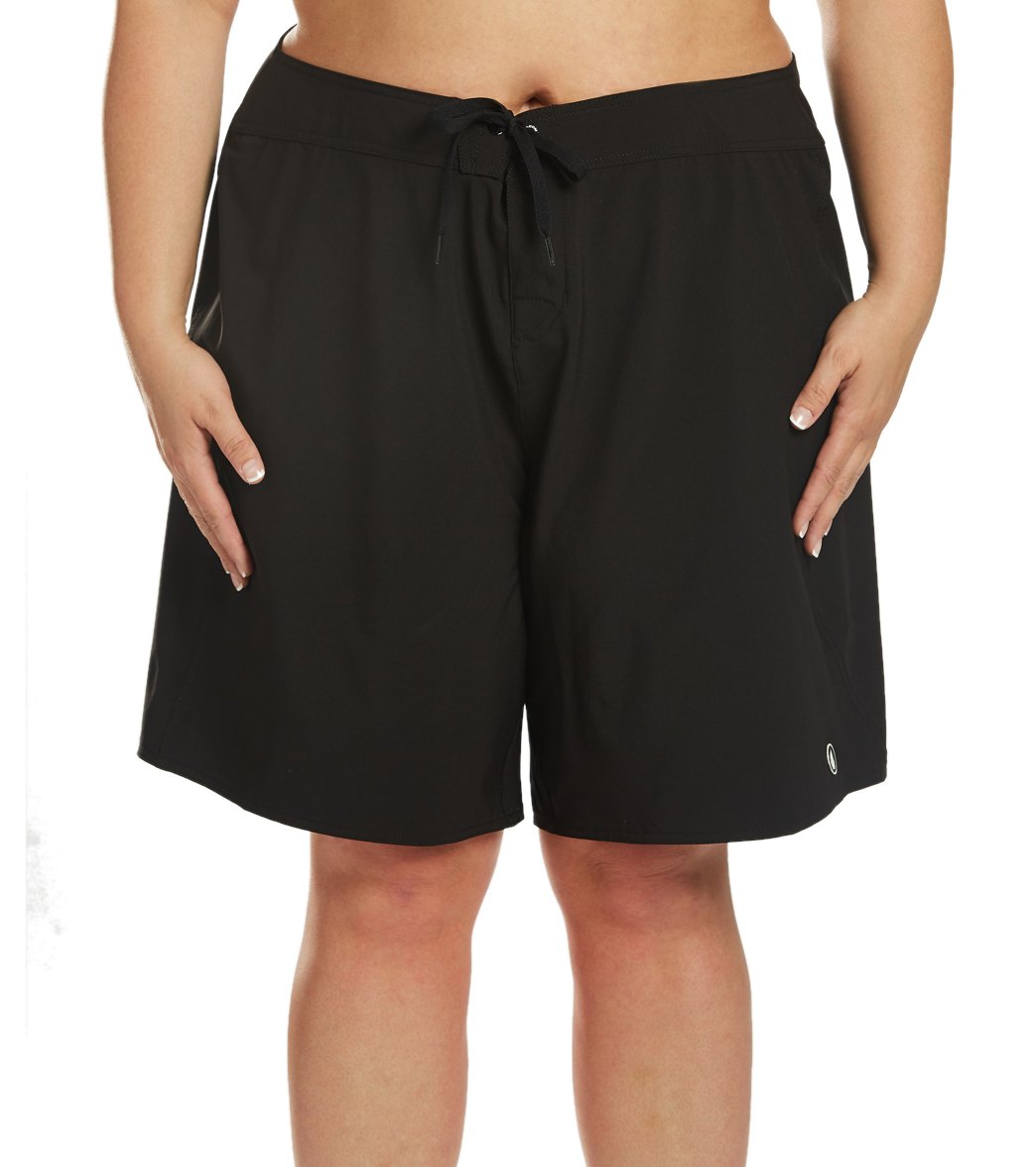 Volcom Plus Size Simply Solid 11 Boardshorts - Black 14W - Swimoutlet.com
