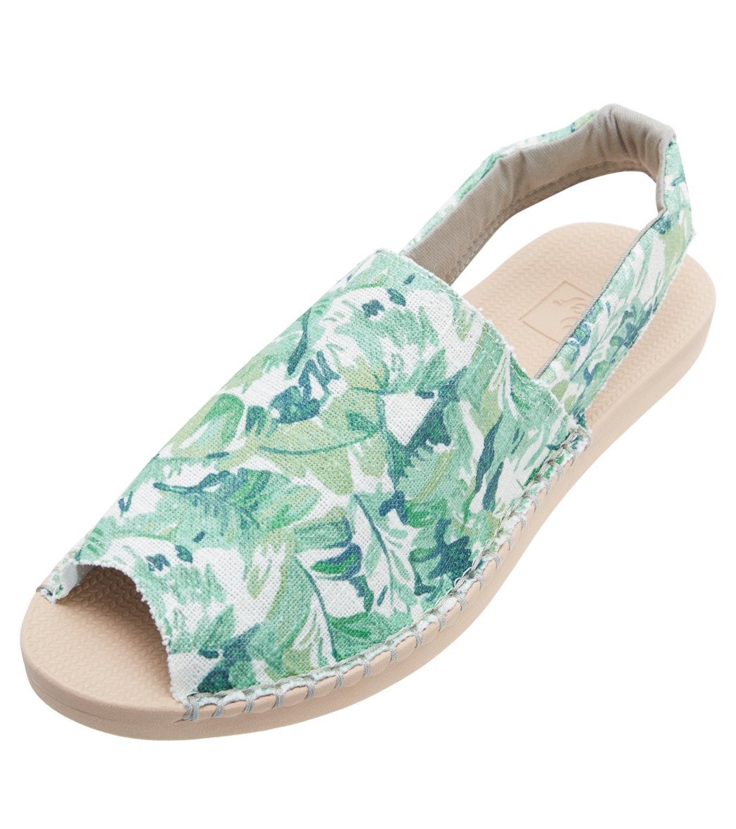 Reef Escape Sling Prints Shoes - Natural Palms 6 - Swimoutlet.com