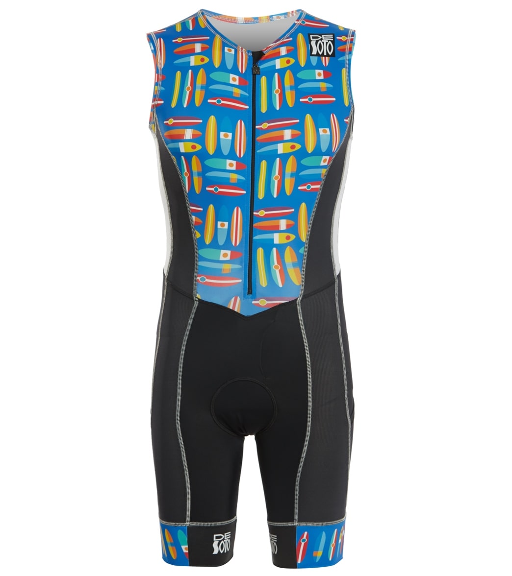 Desoto Men's Forza Tri Suit - Surfboard Blue Small - Swimoutlet.com