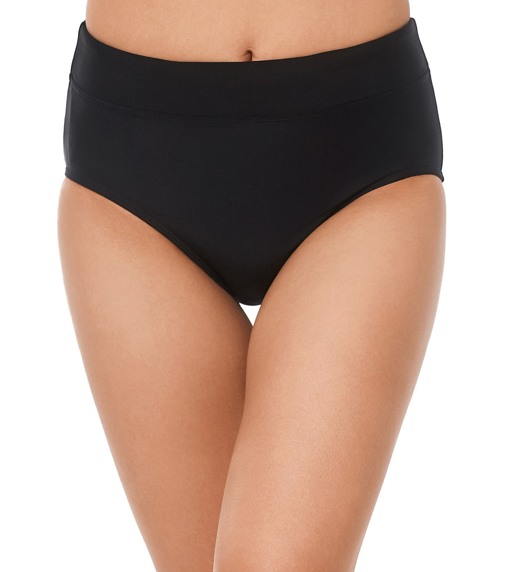 Reebok Women's Pocket Bikini Brief - Black 10 - Swimoutlet.com