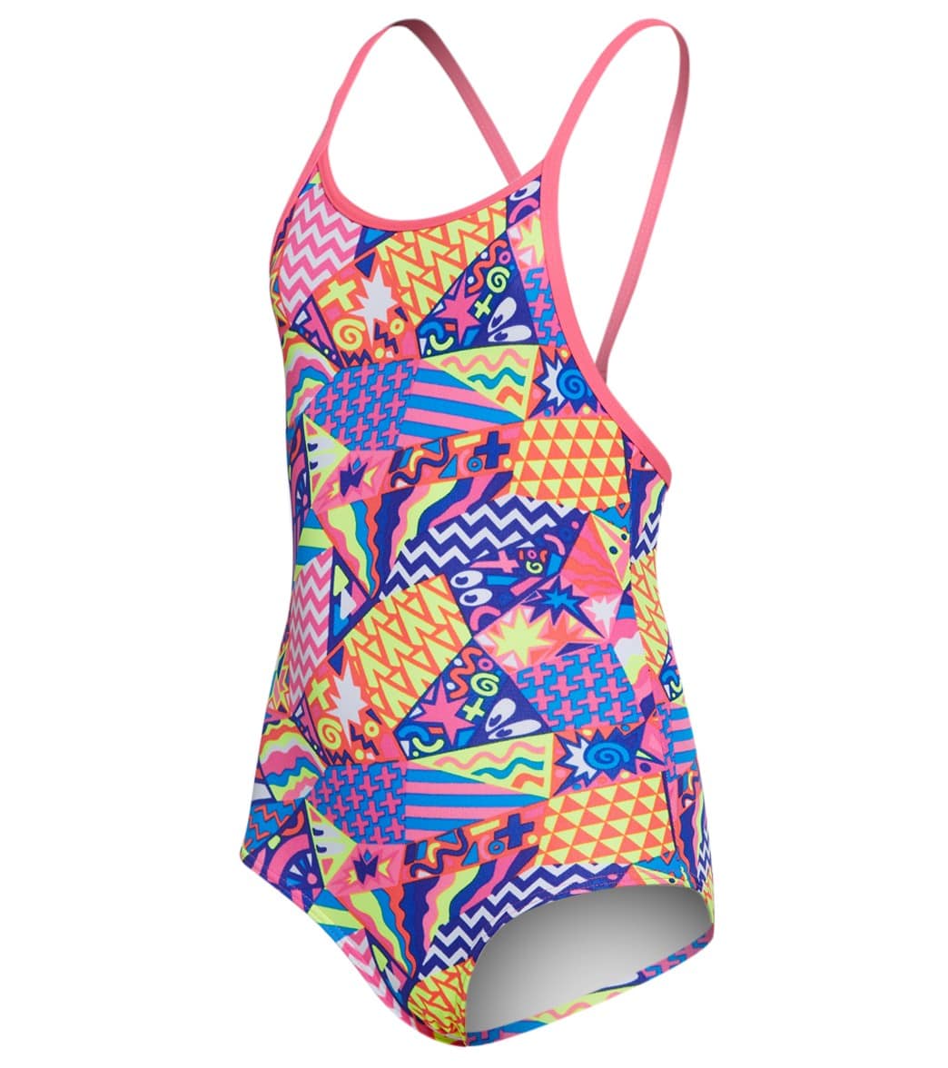 Funkita Toddler Girls' Bee Bop Printed One Piece Swimsuit - Multi Pink 3 Polyester - Swimoutlet.com