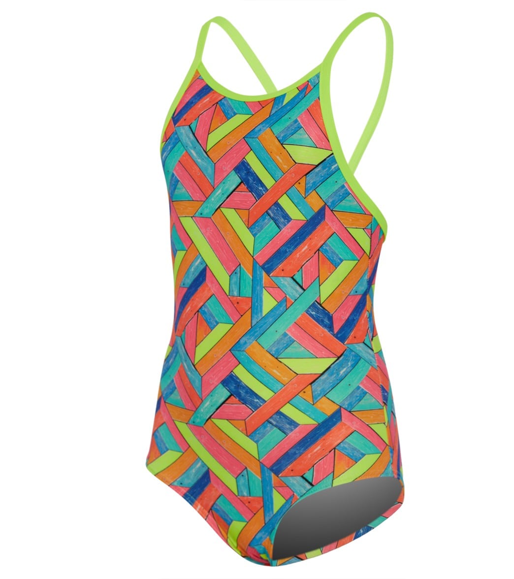 Funkita Toddler Girls' Panel Pop Printed One Piece Swimsuit - Multi 2 Polyester - Swimoutlet.com