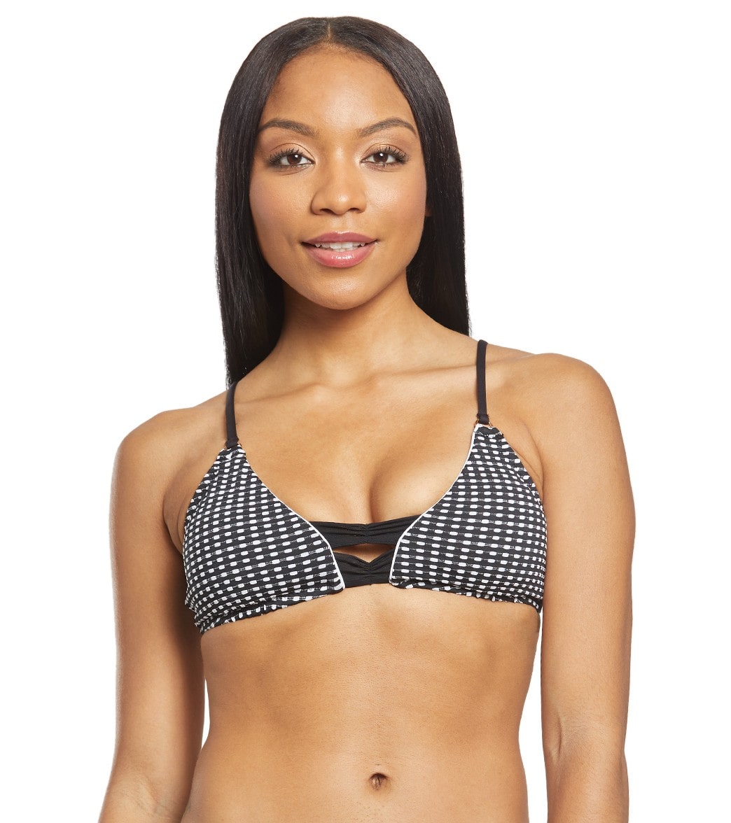 Nanette Lepore Femme Dot Enchantress Bralette Bikini Top - Black 12 - Swimoutlet.com